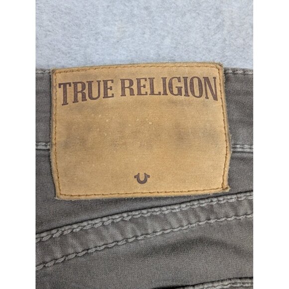 True Religion Geno Jeans Womens 28 Gray Relaxed Slim Stretch Designer Pants - Picture 11 of 16